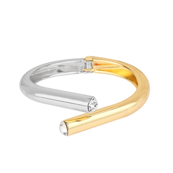 Stone Edged Hinged Bangle Bracelet - Picture 2 of 2